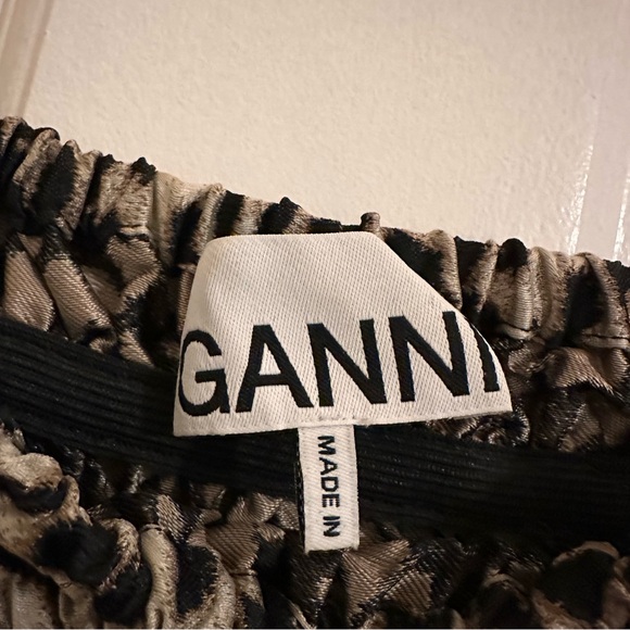 GANNI Leopard Animal Jacquard Dress Crispy Midi Tank Off Shoulder Sz Small / Med - Picture 8 of 12